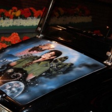 Voiture de golf personnelle de Michael Jackson customisée avec l’oeuvre intitulée « Peter Pan » par Céline Lavail